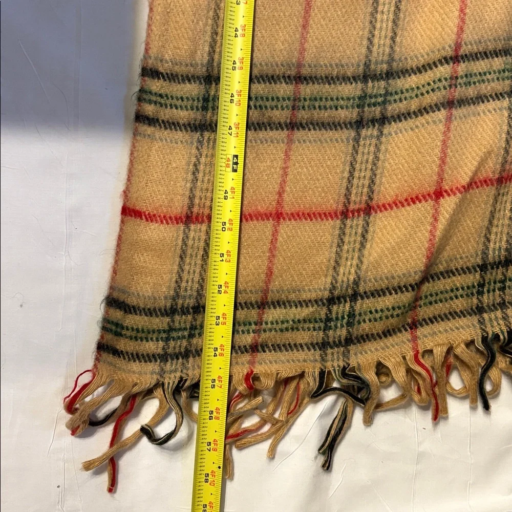 Vintage Fieldcrest Preppy Plaid Fringe Throw Blanket